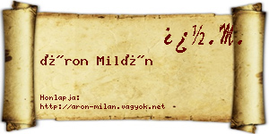 Áron Milán névjegykártya