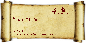 Áron Milán névjegykártya